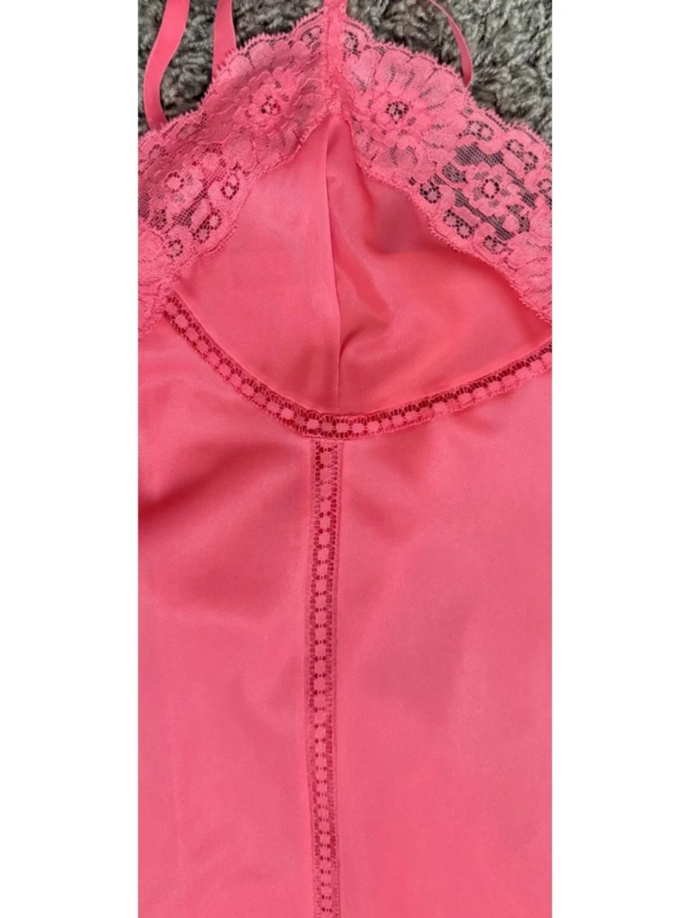 Vintage 1960's Coral Lacy Slip Dress from St. Michael of Britian size 36
